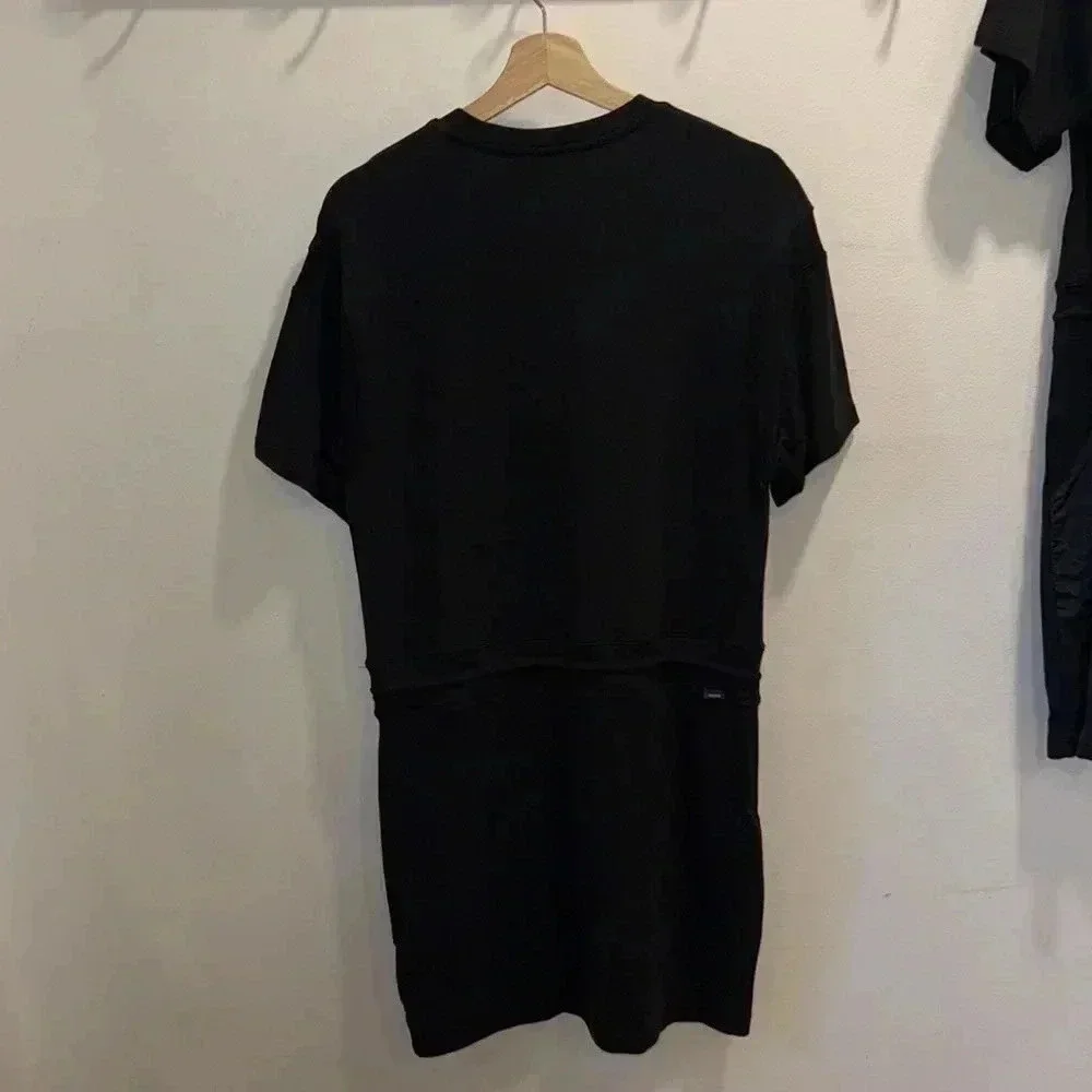 Tentree Soft Terry Light Contrast Dress - Black Sizes Small, Medium and Large